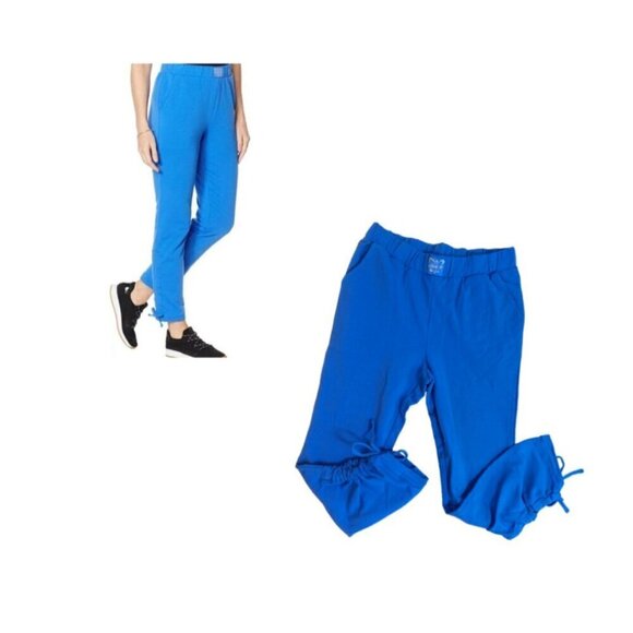 Blue Ruched Lounge Sweat Pants Joggers - Picture 6 of 6